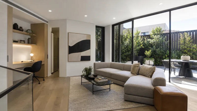 Contemporary staged living and study area in an Armadale townhouse