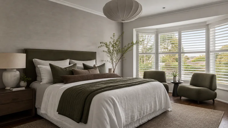 Beaumaris bedroom professionally styled for a property sale campaign