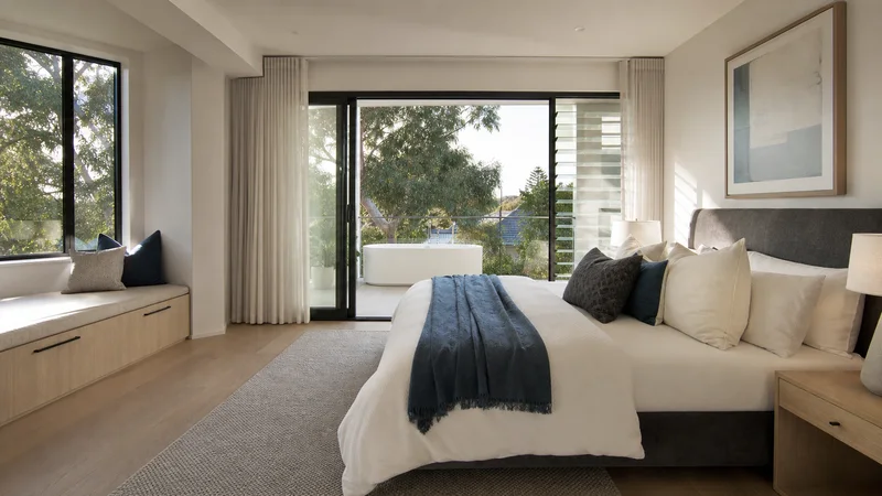 Brighton East bedroom professionally styled for a property sale campaign