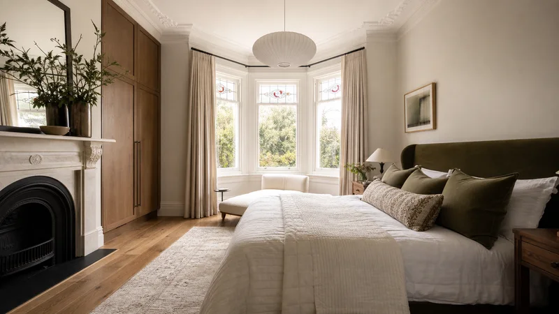 Caulfield North bedroom professionally styled for a property sale campaign
