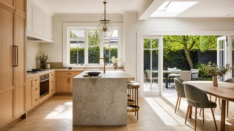 Renovated Glen Iris kitchen styled with natural materials