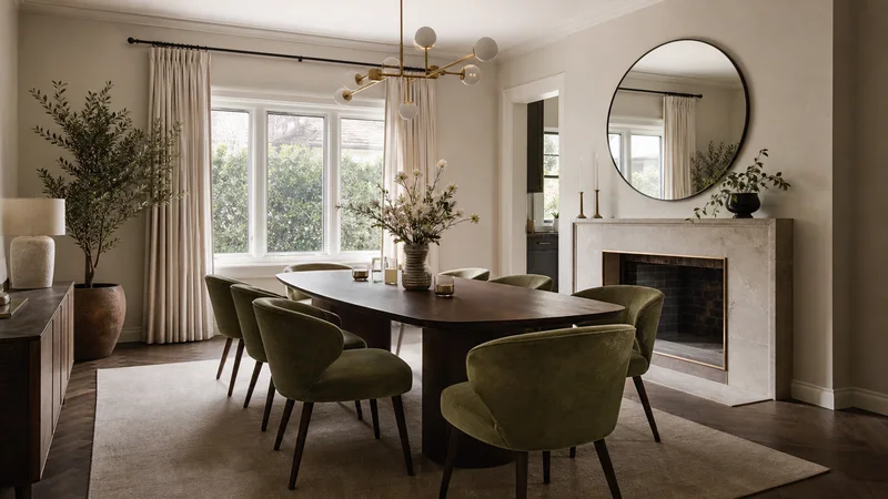 Sandringham dining professionally styled for a property sale campaign